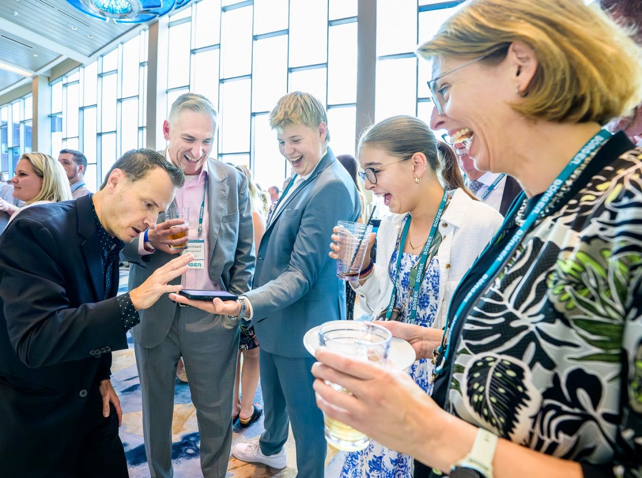 Strolling Magic at a corporate event at Mystic Lake Convention Center